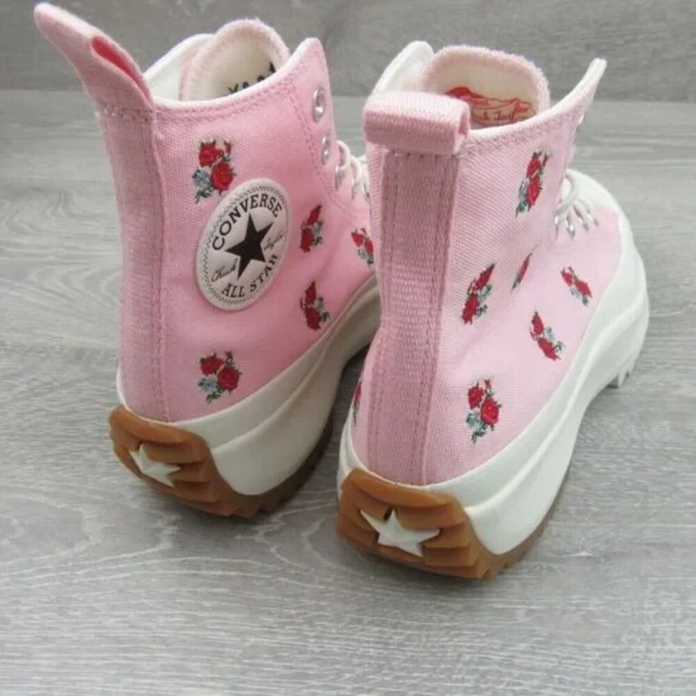 Converse Run Star Hike HI Platform Women's Size 9.5 Pink Red Roses NEW A05192C - Picture 9 of 14